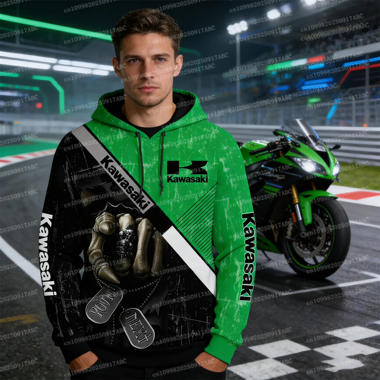 

(Kawasaki) Мужская толстовка Kawasaki Толстовка с капюшоном Весна Осень Мужская уличная спортивная одежда с капюшоном Женская толстовка с капюшоном Мотоциклетная уличная экстремальная одежда