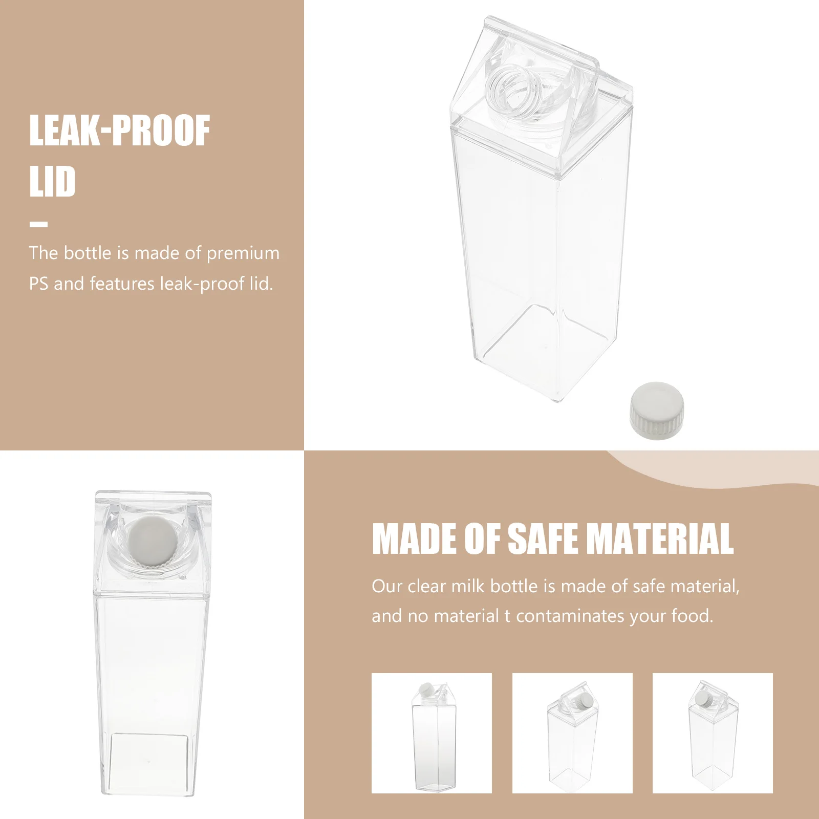 

Juice Cup Large Capacity Leak Proof Transparent Beverage Bottle for Water Drinks Gym Outdoor Kitchen Bar Use House