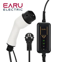 16A EV Charger EU US UK Plug Portable Type2 IEC62196-2 EVSE Carregamento Tipo de Cabo1 SAE J1772 Controlador Wallbox para Carro Elétrico