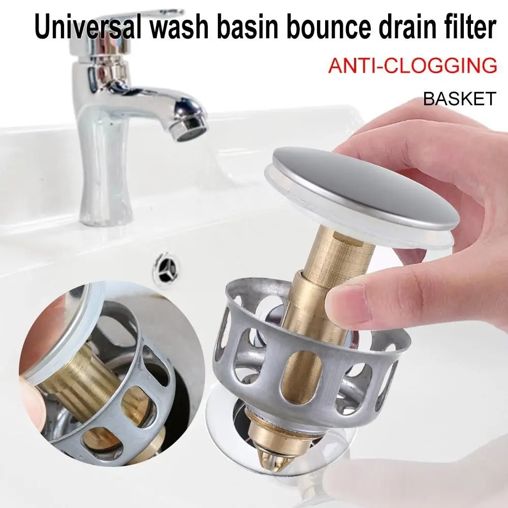 

2Pcs Pop-up Type Basin Drain Filter Bath Faucet Kitchen Bathroom Accessories Washbasin Hair Stopper Universal Shower System
