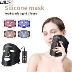 4 Colors Silicone LED Face Mask LED Red Light Photon Infrared Therapy Flexible Facial Mask Repair Skin Brighten Skin Beauty Mask