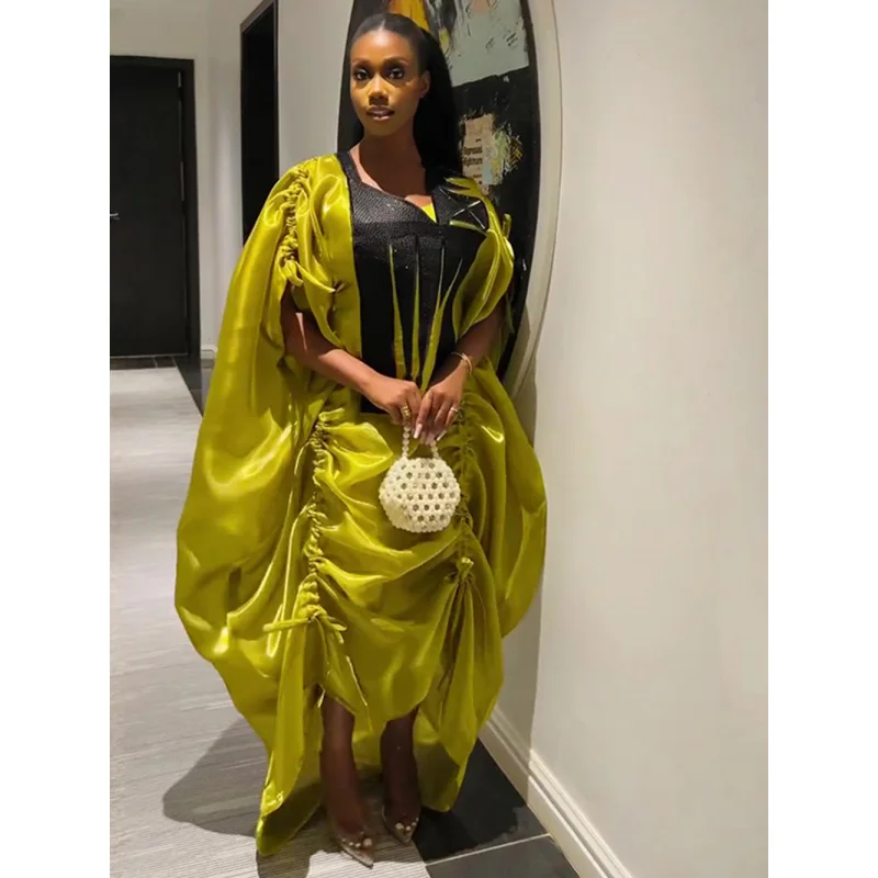 

Вышитый халат, новый африканский женский комплект из двух предметов больших размеров с бретелями