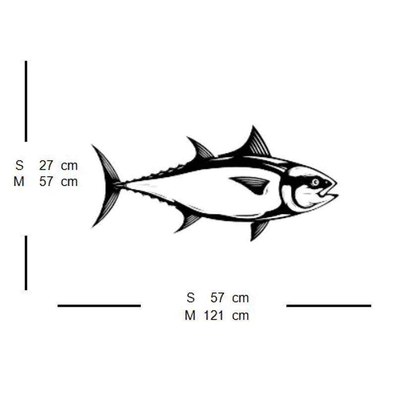 Tuna Fish Car Sticker Fish Decal Hand draw Door Window Boat Decor