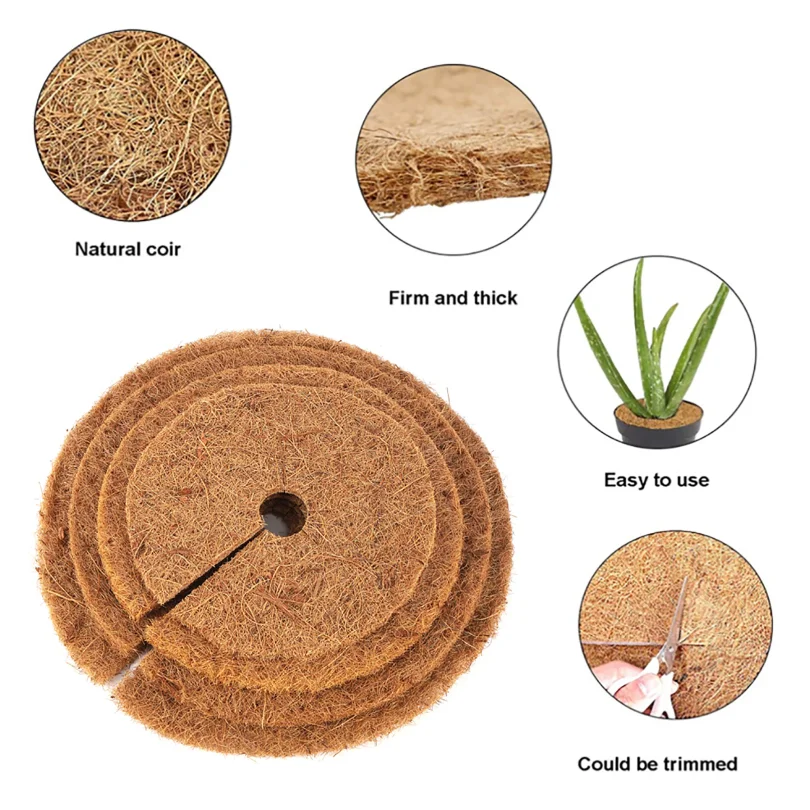 Coconut Fiber Mulch Ring Coconut Shell Tree Ring Mulch Mat Natural Tree Protection Mat Plant Cover Ring Disc Tree Mat Mulch Ring