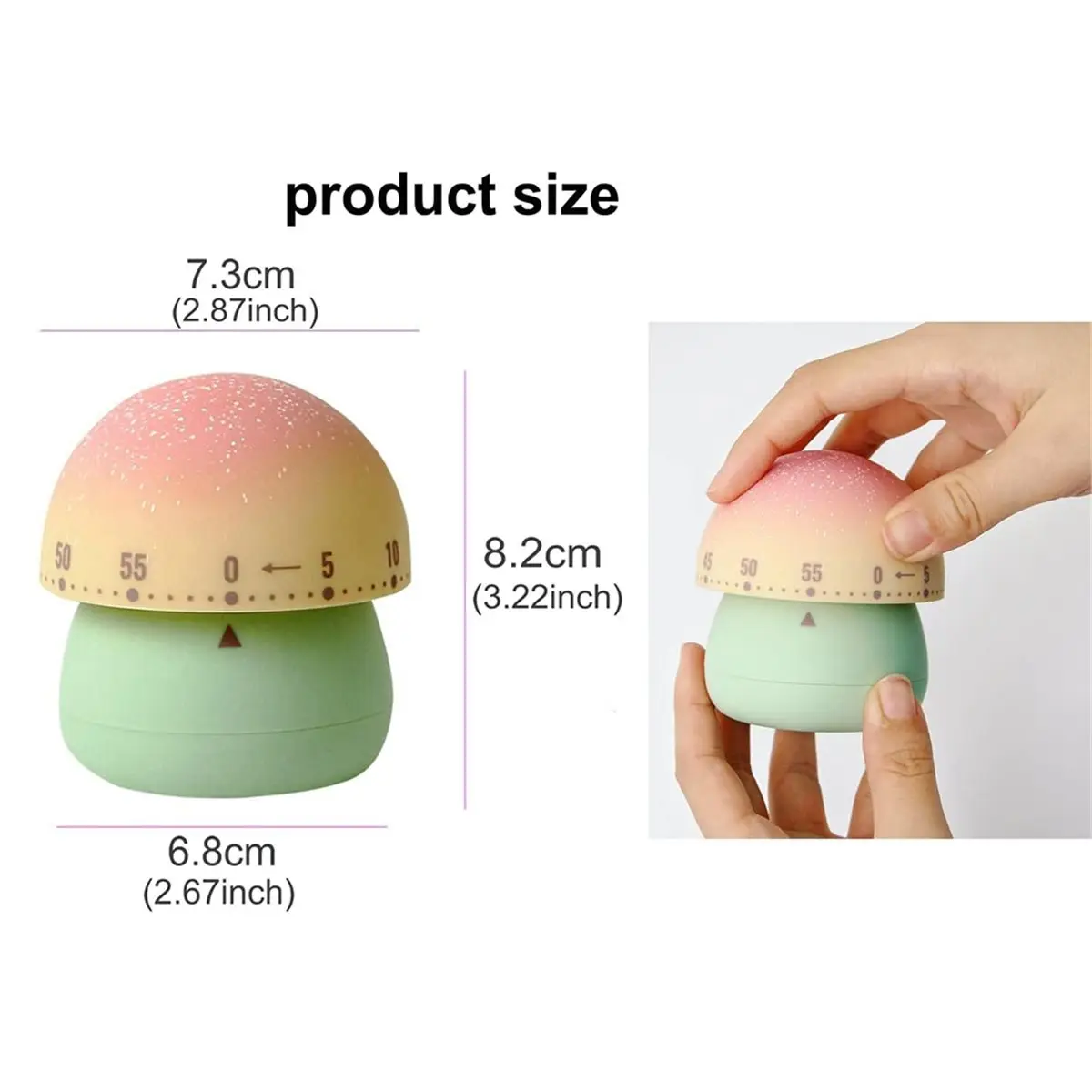 2026 Trend Mushroom-Shaped Mechanical Kitchen Timer 60-Minute Wind-Up Countdown for Cooking, Study