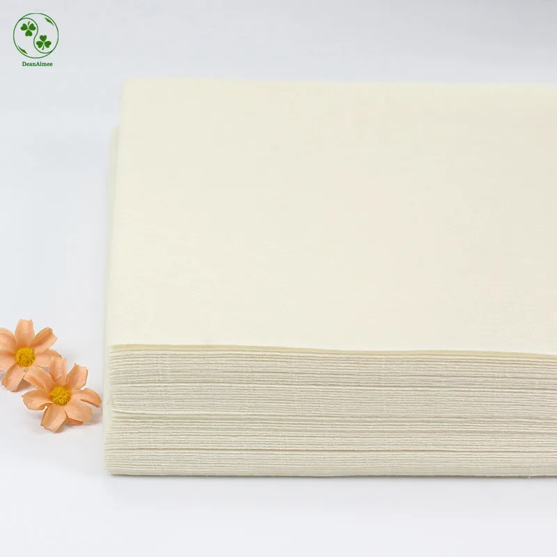 30CM Creamy White Cloth Felts Nonwoven Plain Color Fabric Pack For Handmade Sewing Babys Felt Book Toys Cloth Material 10 Sheets