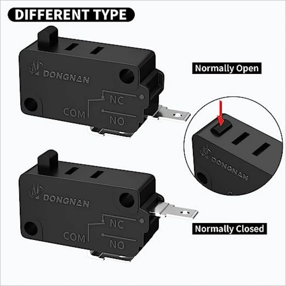 DaiertTek 2PCS Microwave Over Door Switch KW3AT Micro Switch Normally Close Microwave Switch 16A 125VAC/250VAC T125 for Kenmore