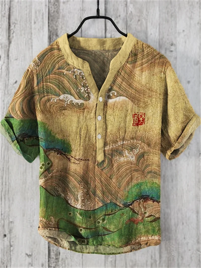 New men's shirt men's, Hawaiian casual vacation style top 5XL size