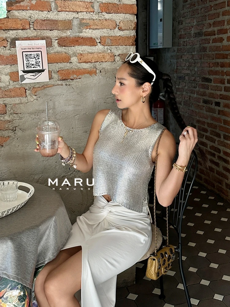 

Летний топ Maruco7 PM2000 Silver ort Svel Vest с тонкими бретелями, утягивающий, премиум-класса, для женщин