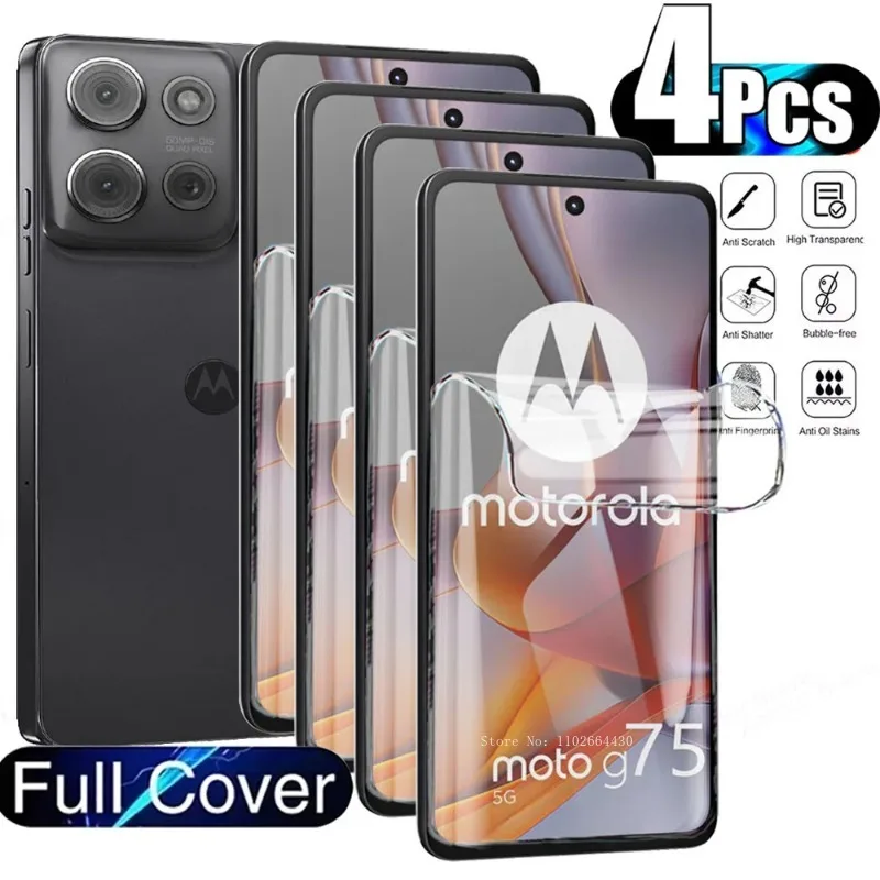 4PCS Hydrogel Film For Motorola G75 G85 G55 G45 G35 G84 G54 G14 G53 G82 G32 G64 Moto Edge 40 30Fusion X50 Ultra Screen Protector