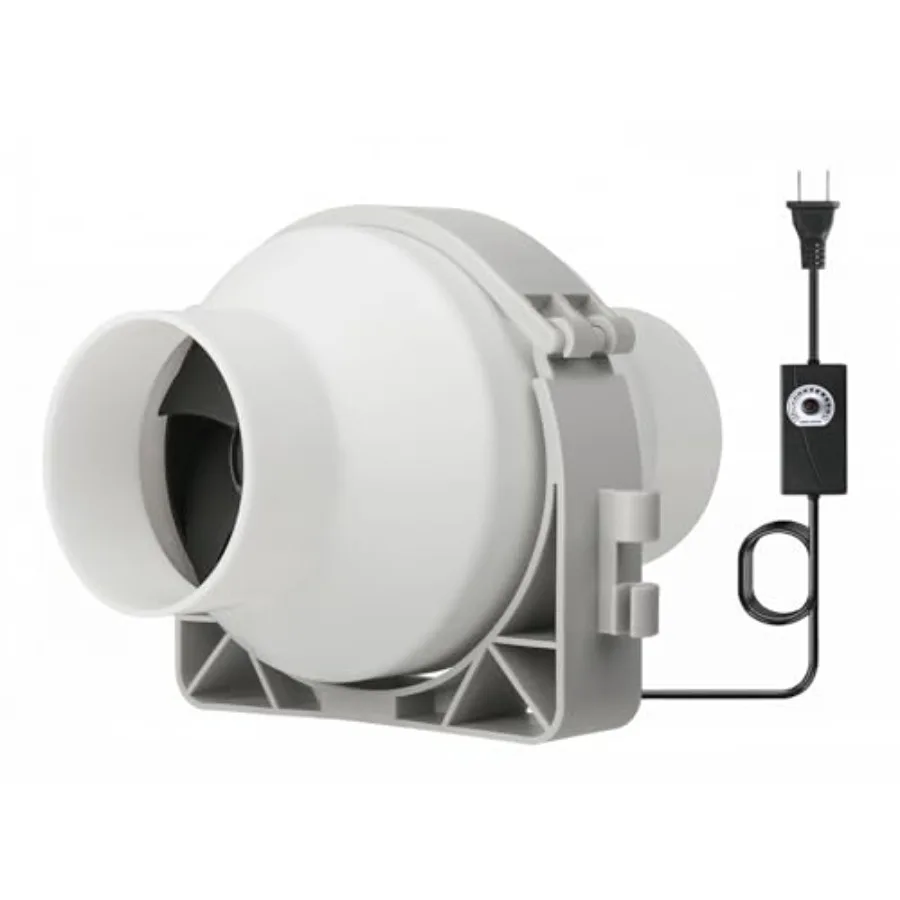 

4 Inch Inline Duct Fan with Speed Controller 280 CFM Quiet Ventilation Exhaust Blower Mixed Flow Air Booster for Bathroom Kitch