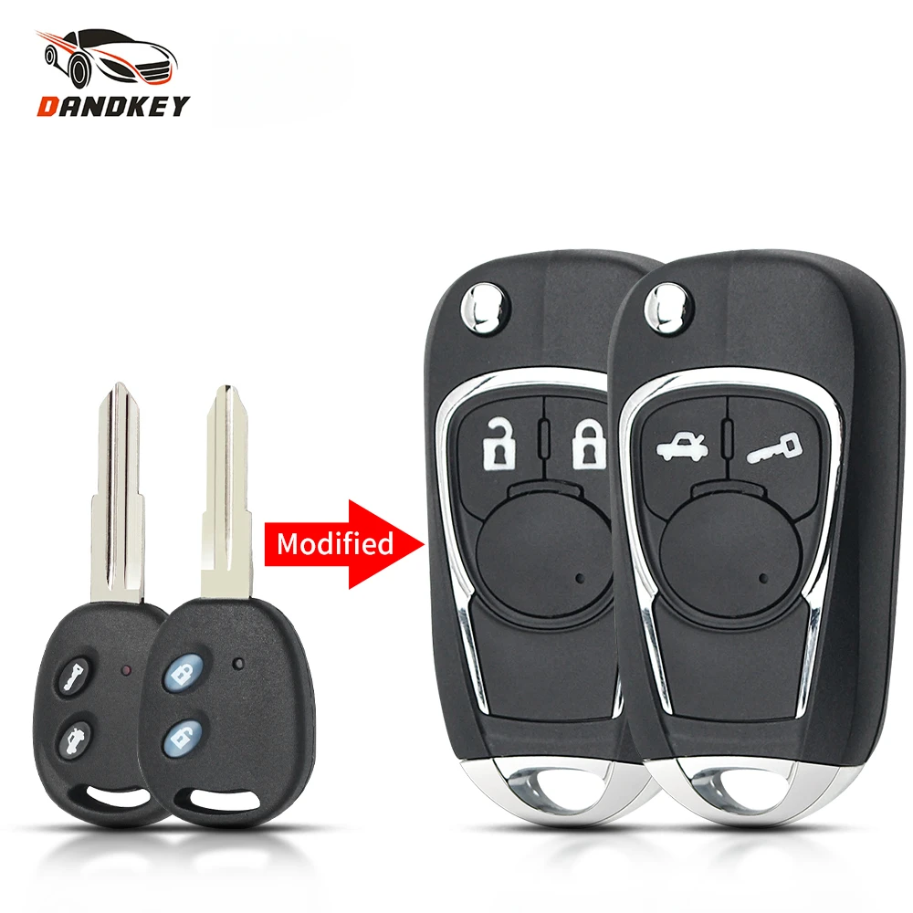 Dandkey Car Key For Chevrolet Aveo Lova Epica Sail Folding Flip Remote Key Case 2 Buttons Modified Key Shell Left / Right Blade