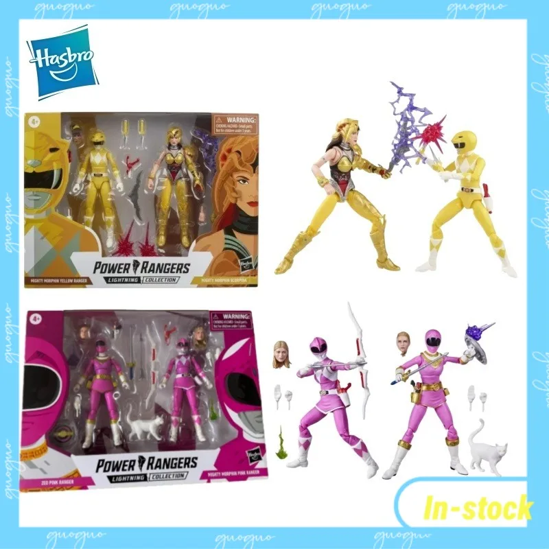 

【In-stock】Hasbro Power Rangers Yellow Ranger and Scorpion and Kimberly and Kat Anime Character Toy Collection Model Gift