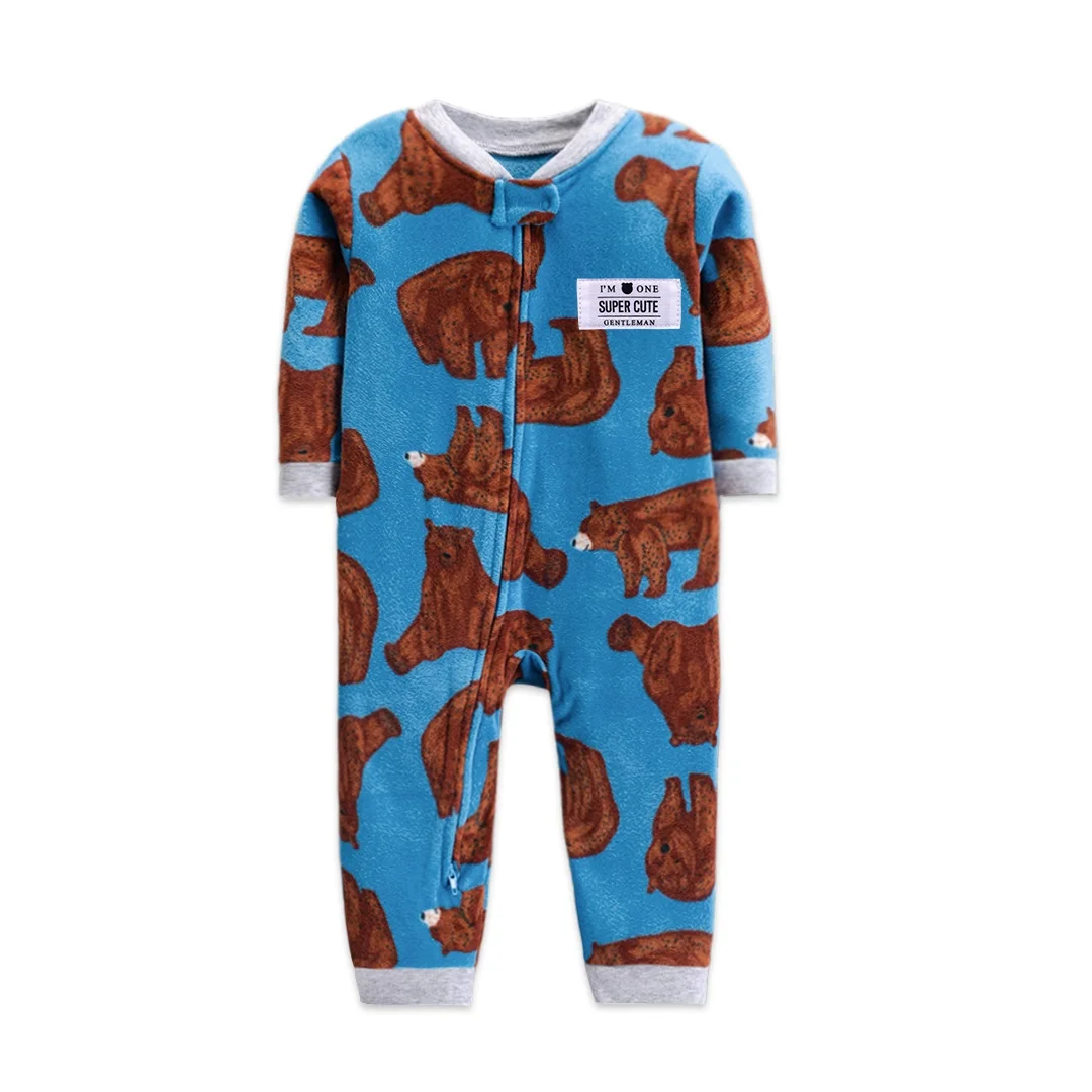 9-24 Months Warm Infant Baby Rompers Xmas Animal Winter Spring Fleece Baby Boys Girl Costumes Animal Overall Babe Jumpsuits