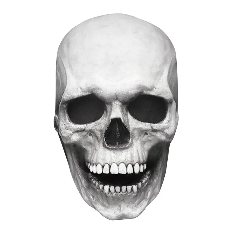 Voller Kopf Schädel Maske Karneval Erwachsene Realistc Anonymous Halloween Beweglicher Mund Kiefer Anime Horror Helm Skelett Kopfbedeckung Masken