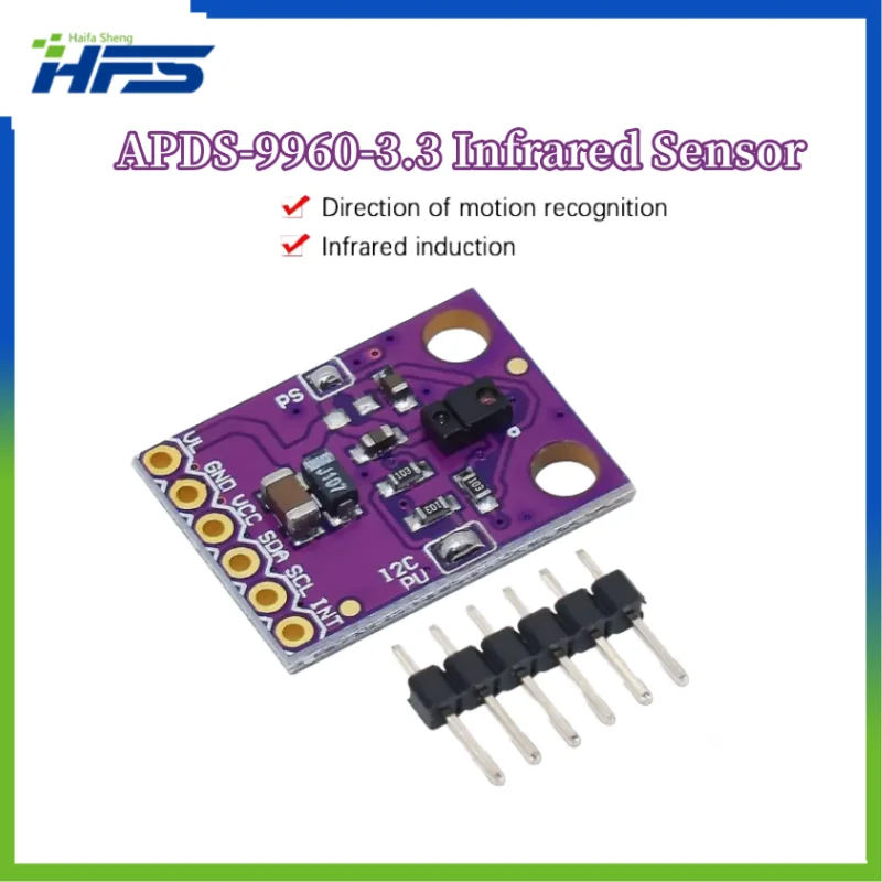 

DIY RGB Gesture Sensor for Arduino, I2C Interface, Detectoin, Proximity Sensor, UV Color Filter, APDS-9960, ADPS 9960, 3.3V