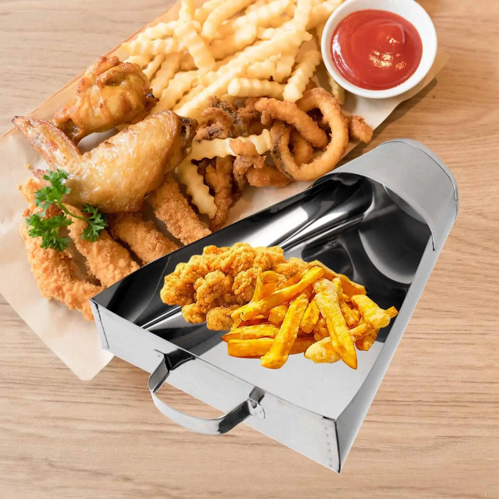 French Fry Scoop Commercial Durable Portable Utility Scoop Popcorn Scoop for Popcorn Chips Food Desserts Dry Goods Coffee Beans