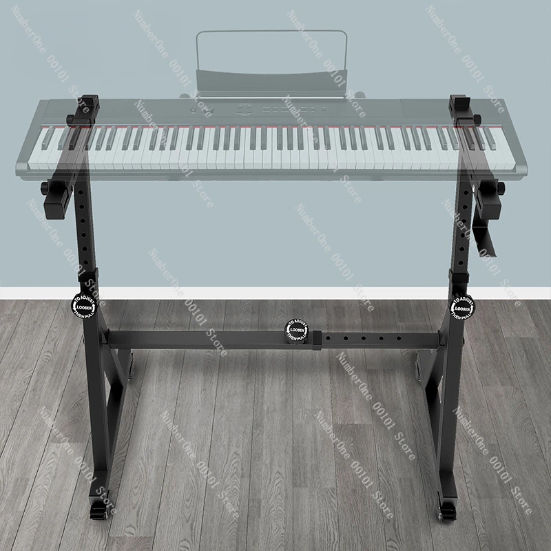 Portable universal electronic piano stand with wheels for easy movement