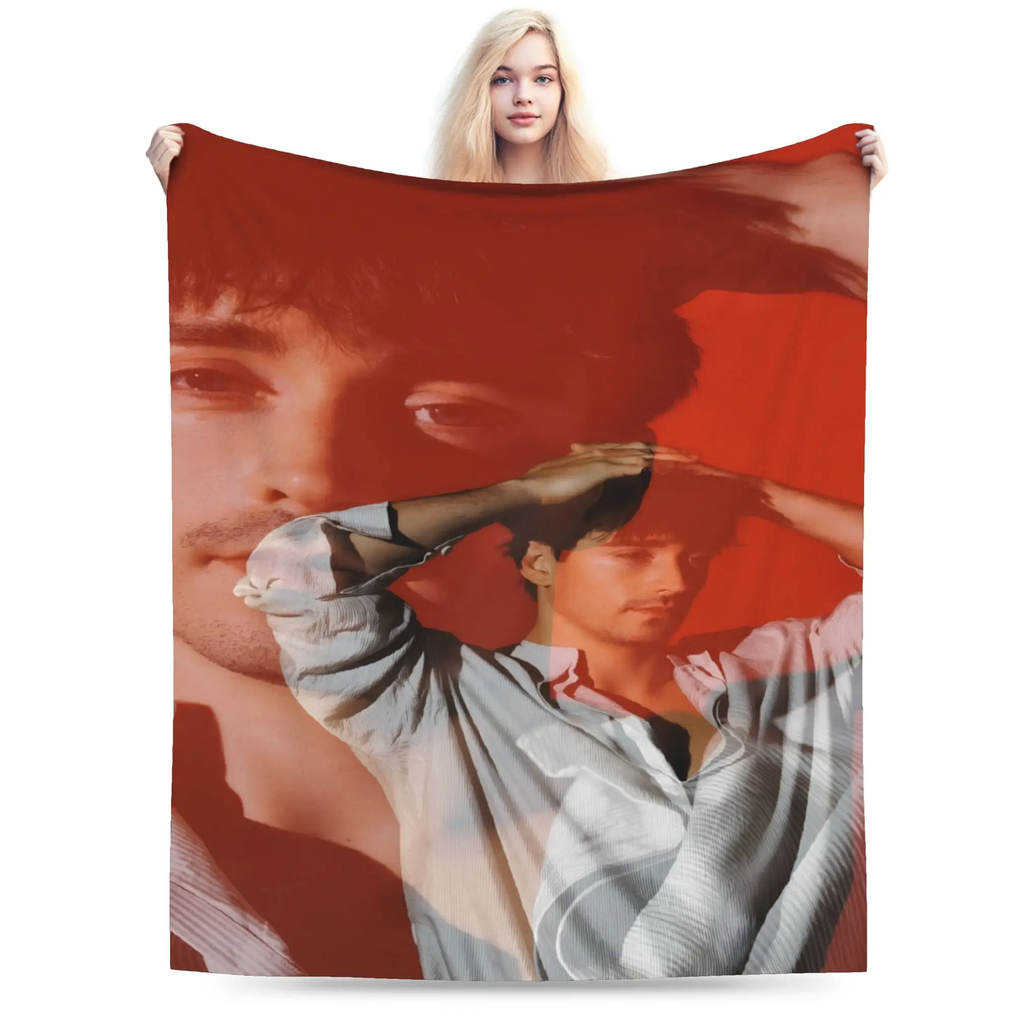 C-Charles L-Leclercs Flannel Blanket  Super Soft Throw Blanket for Couch Bed Decorative Funny Bedspread Sofa Bed Cover
