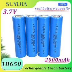 18650 Real Battery Capacity 3.7V 2000mAh Rechargeable Lithium-ion Battery Strong Light Flashlight Electronic Toy Spare Battery