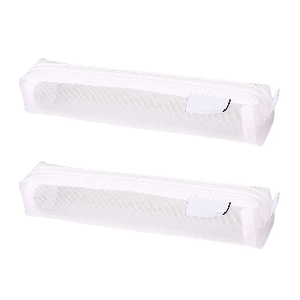 2 قطعة أكياس قلم رصاص بسيطة خفيفة الوزن منظم قرطاسية تصميم شفاف القلم كيس التخزين حقيبة أدوات مكتبية متعددة الأغراض #1