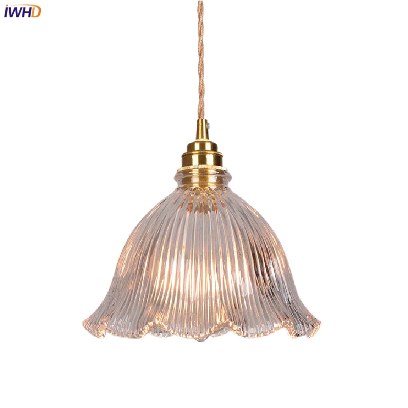 

IWHD Modern Home Decor LED Pendant Light Fixture Porch Restaurant Living Room Adjustable Clear Glass Nordic Modern Hanging Light