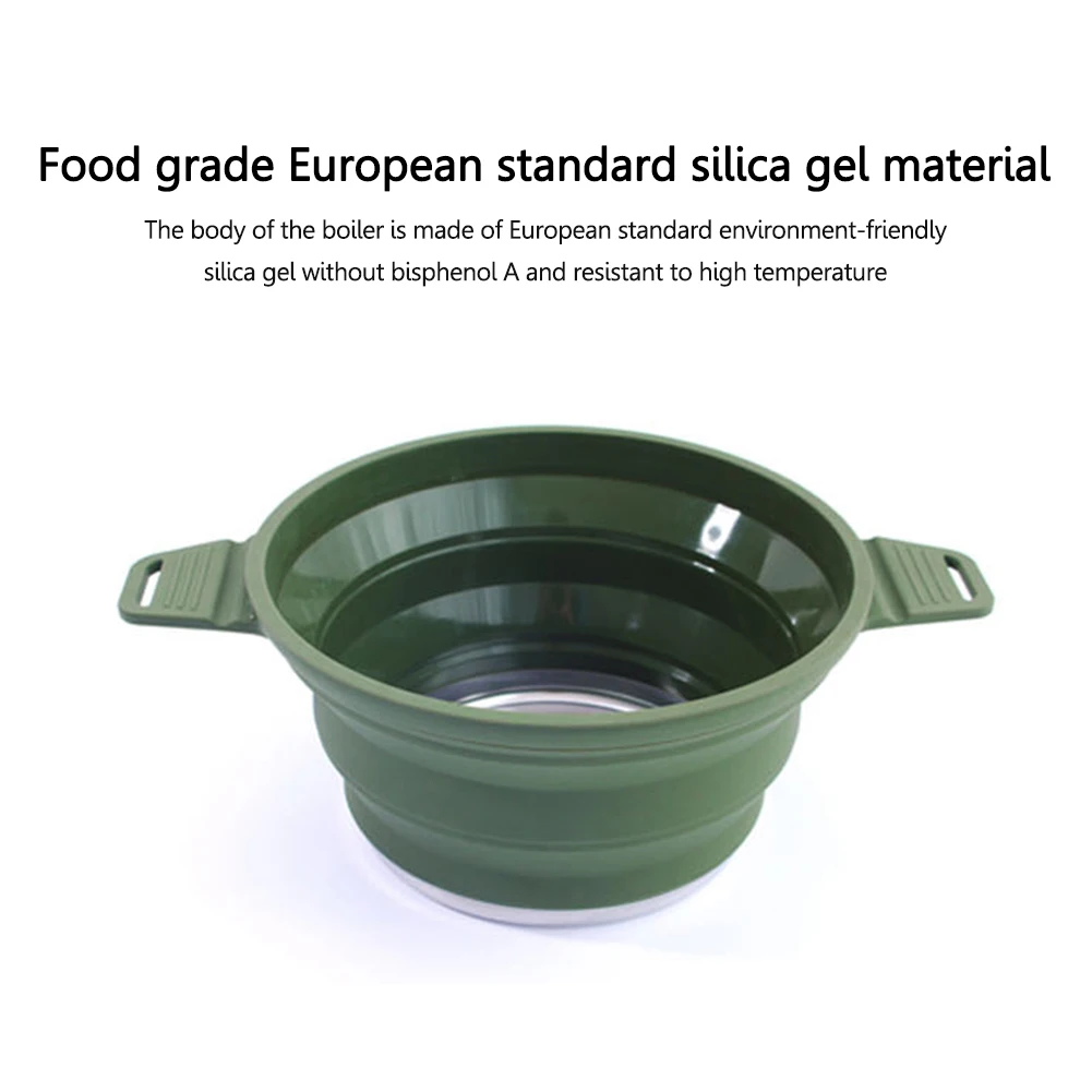 Foldable Portable Camping Cook Pot Saving Space Camping Teapot Heat for Hiking Backpacking for Picnic Travel Tableware