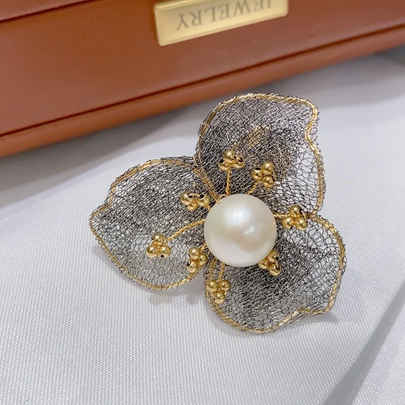 

SGARIT Paired with 14K Gold Filled Golden Beads Rings Adjustable Natural Edison Pearl Jewelry Handmade Knuckle Ring for Women