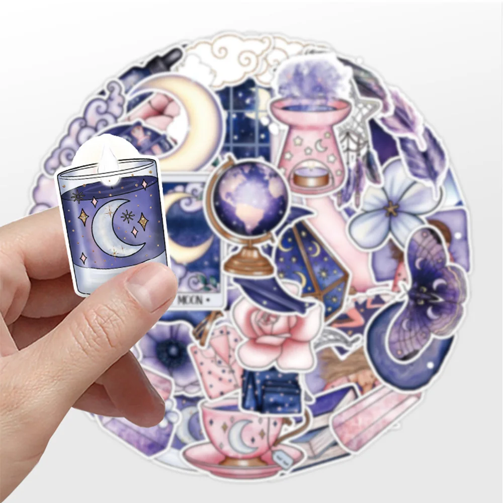 10/30/50pcs Cute Magic Witch Moon Gothic Aesthetic Stickers Art Cartoon Decals Laptop Scrapbook Suitcase Graffiti Sticker Toy