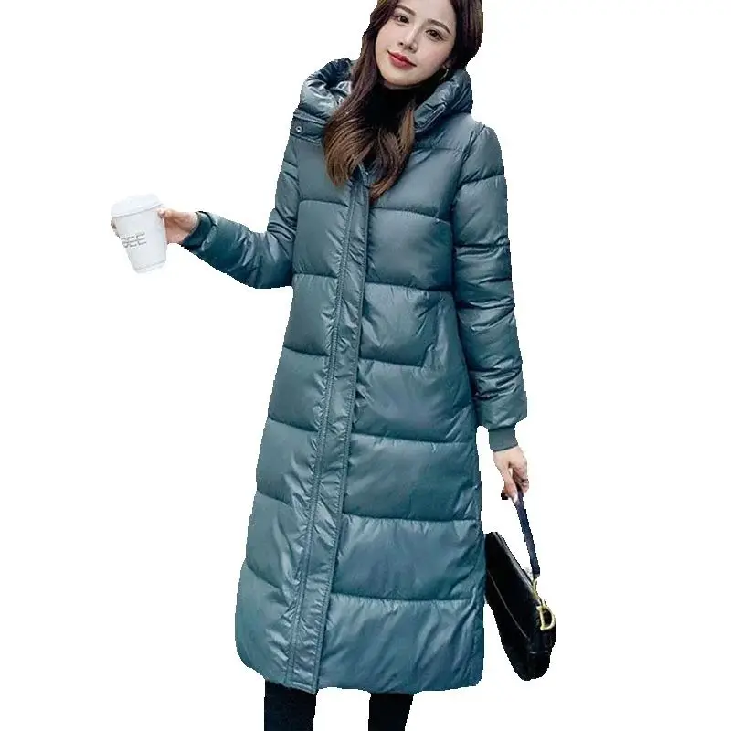 

2025 Winter Long Down Jacket Women Clothing Fashion Thick Cotton Parkas Outwear Loose Windproof Hooded Snow Coat Female Overcoat