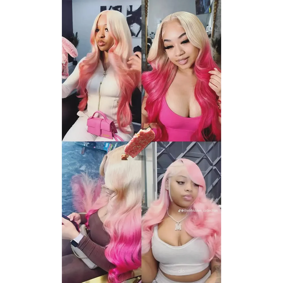 Purple 13x4 Colored Human Hair Wig Long Straight Mint Green Lace Front Wigs For Women Cosplay Fiber Fluffy Loose Curly Wig
