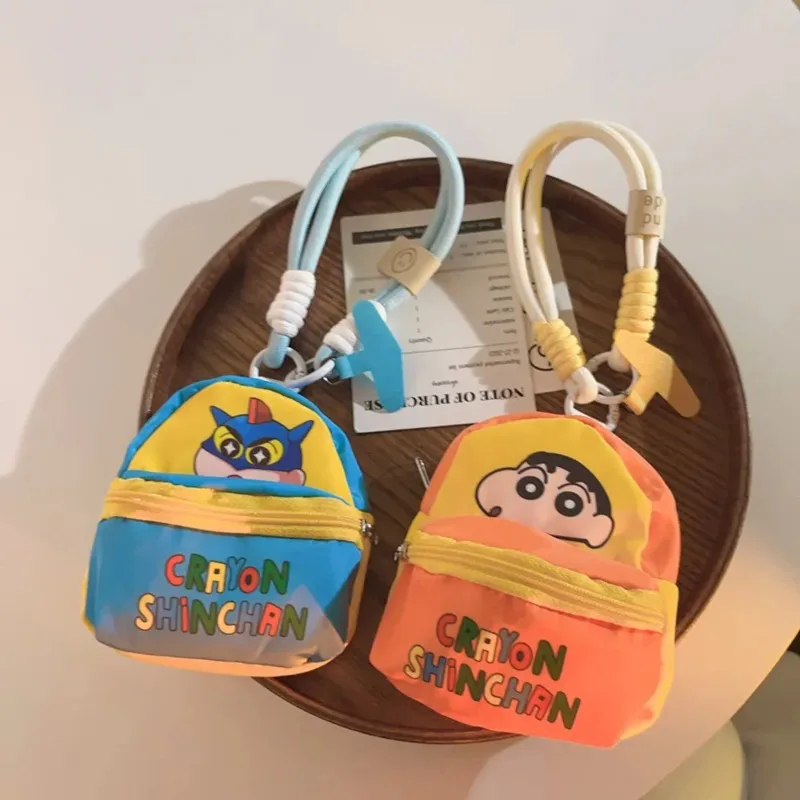 Cute Crayon Shin-chan Storage Bag Portable Purse Decorative Keychain Pendant Anime Phone Lanyard Mini Earphone Case Cartoon Gift