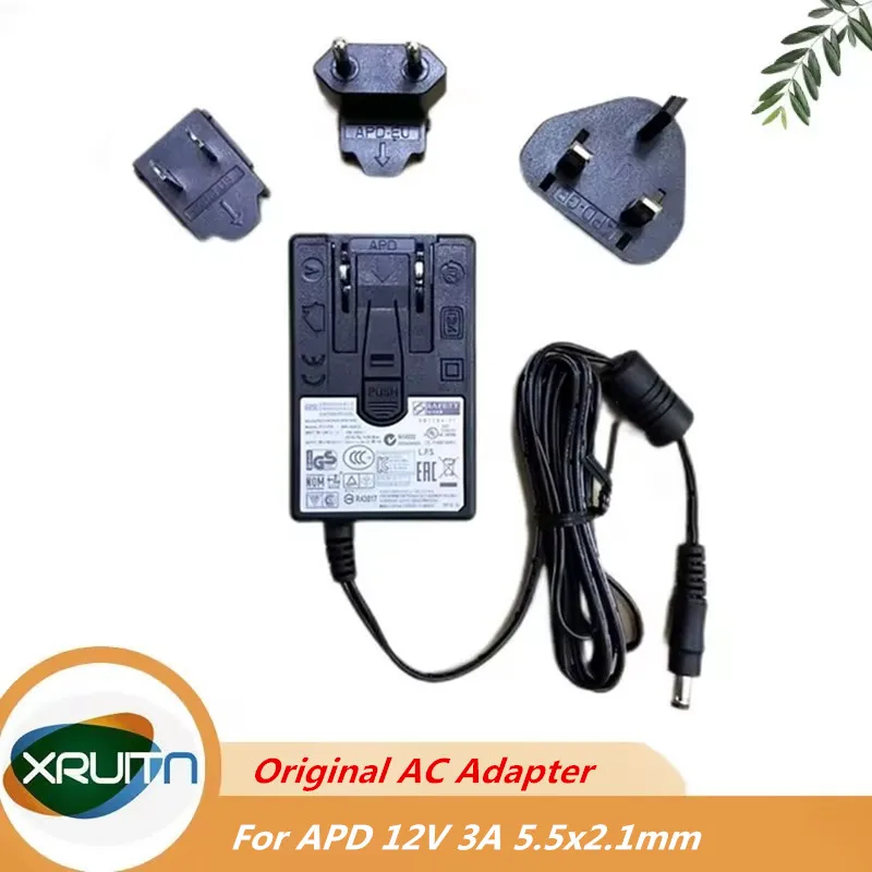 Genuine APD 12V 3A 36W AC Adapter WA-36A12R Charger For Brightsign MEDIA PLAYER XD234 XD1034 XT1144 Power Supply 5.5x2.1mm