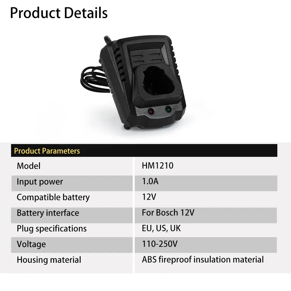 SNUOK 12V Battery Portable Charger 110-250V Lithium Battery Fast Dock Charger For Bosch 12V Battery Electric Tool Battery Charge