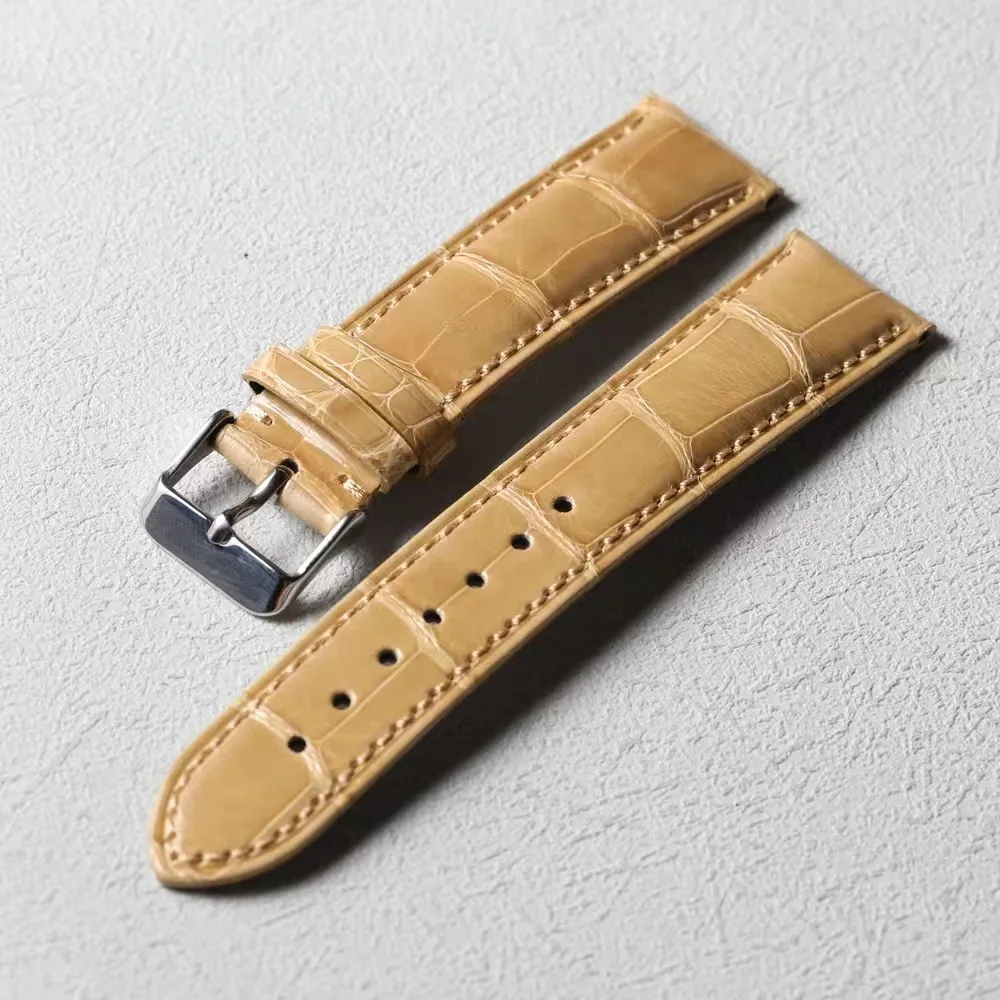 

Handmade crocodile leather strap 20MM bamboo knot pattern American crocodile leather high-end genuine leather luxury leather men