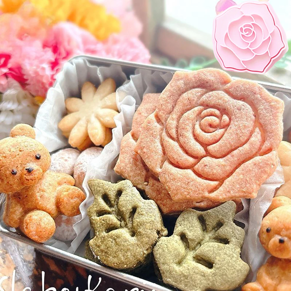 

Mother's Day Flowers Cookie Mold DIY Bakery Tools and Accessories Cookie Stamp