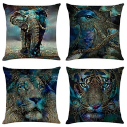 Wild Animals Cushion Cover Hoga Decorative Pillow funda cojines 45x45 housse de coussin Nordic Throw Pillow Cover for Sofa Car