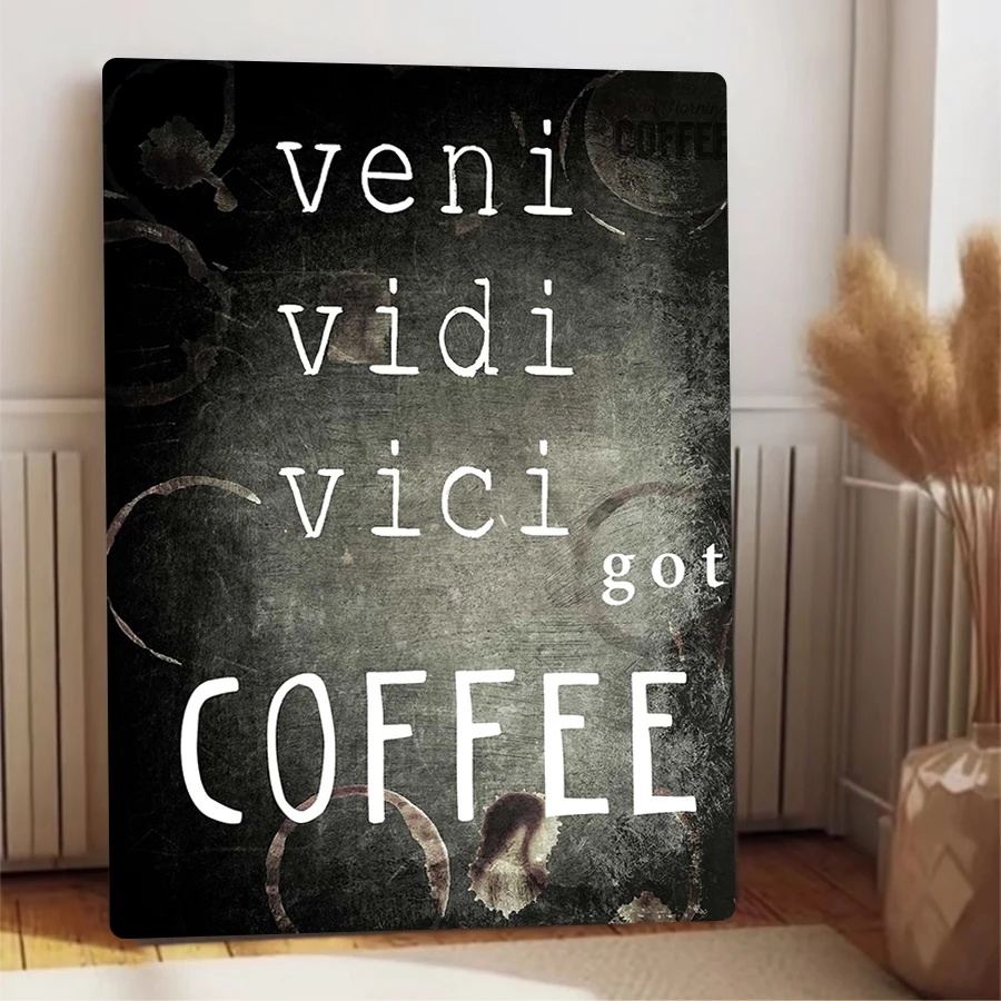 빈티지 커피 얼룩 금속 벽 장식 베니 비디 비치 커피 테마 틴 페인팅 홈 카페 장식용 걸이 장식품