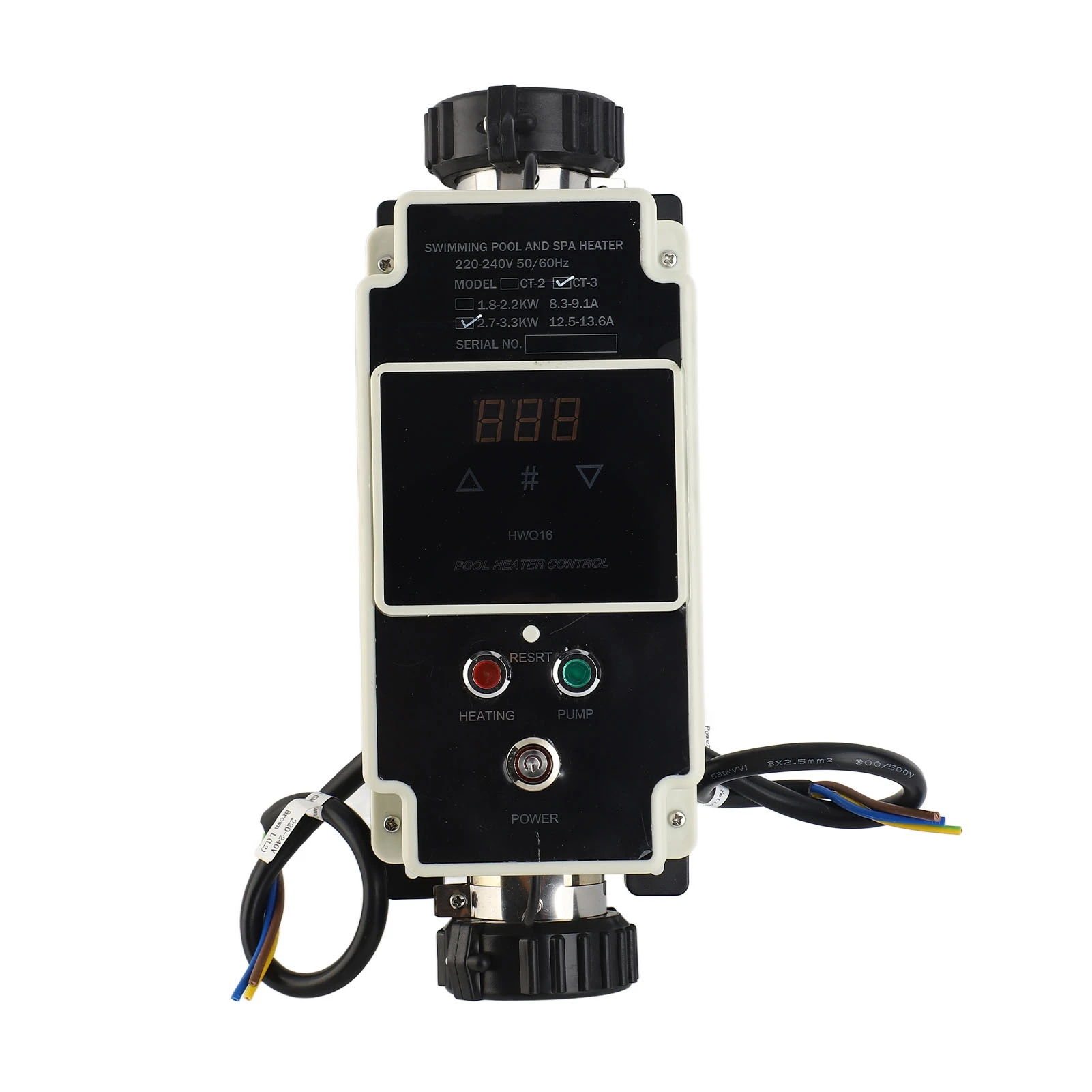 

Hot Tub Water Thermostat Stainless Steel Intelligent Self Diagnosis Digital Display IP44 Waterproof Pool Heater for Spa Bathtub