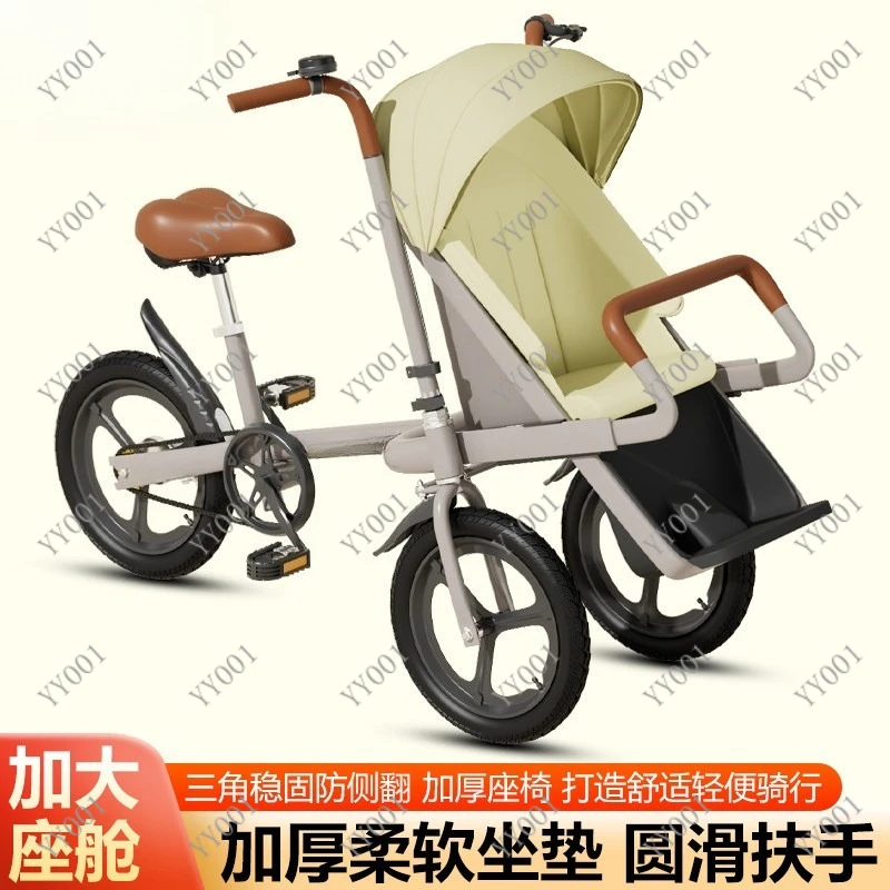 3-Wheel Baby Stroller Bike Parent Child Tricycle Outdoor Walking Riding Stroller for Kids