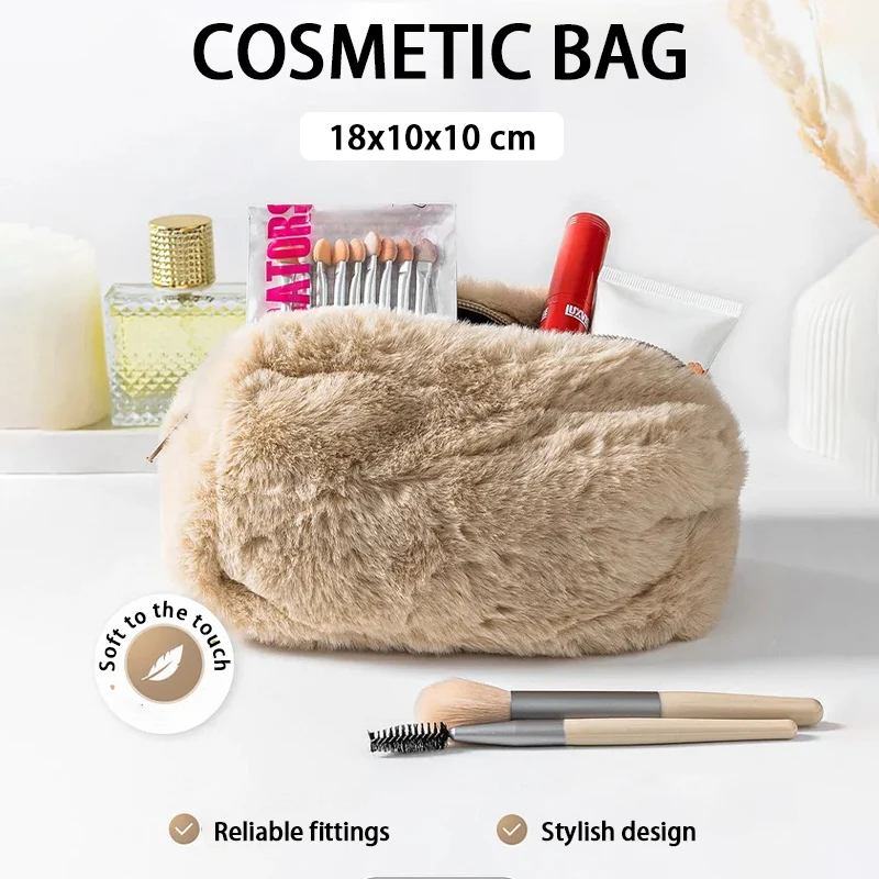 

Сплошной цвет плюшевый пенал большая сумка ярких цветов портативная милая и мягкая косметичка