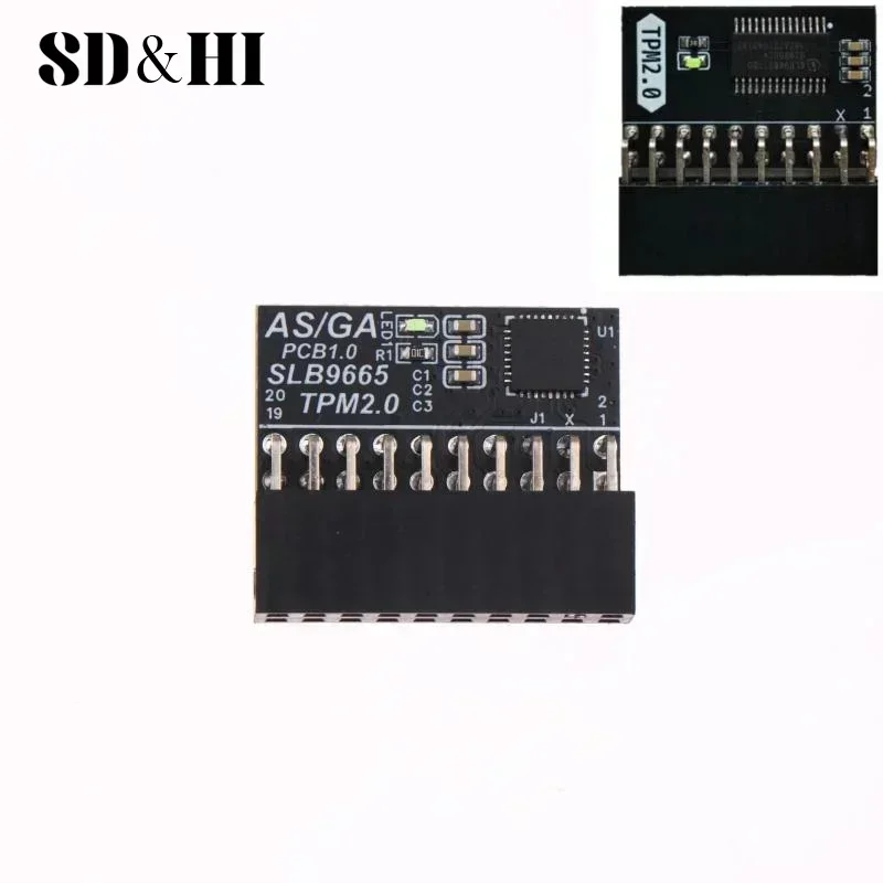 

TPM 2.0-9665 Encryption Security Module Pitch LPC TPM For ASUS Motherboard Card For WIN11 System