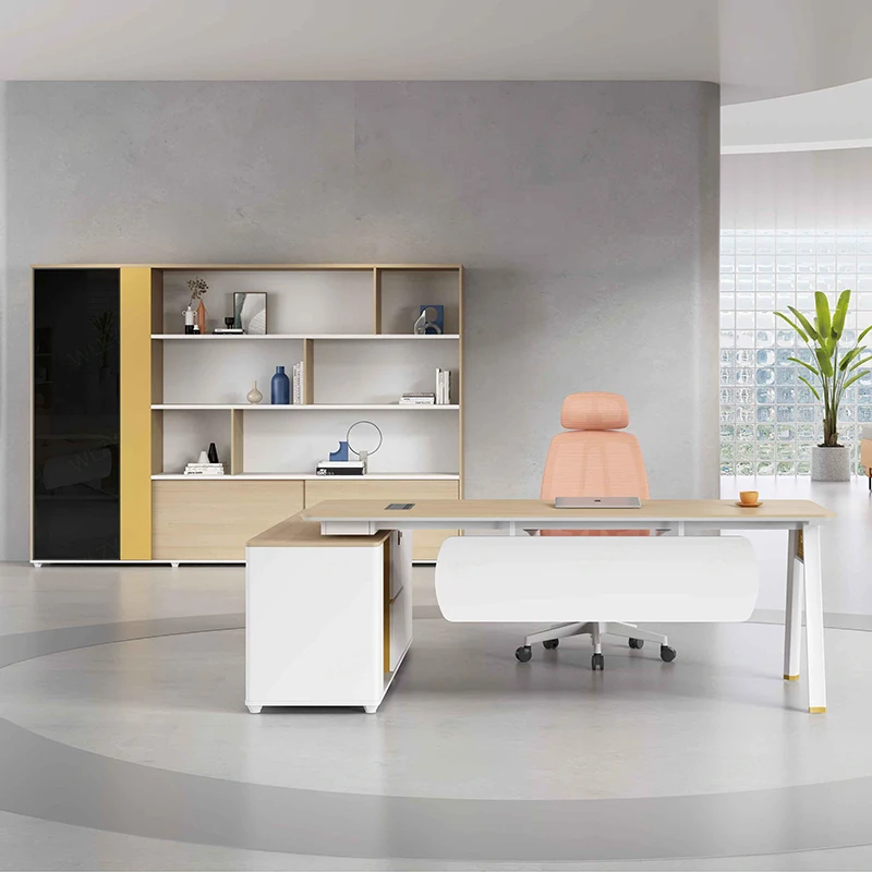 Luxurious Modern Quality Simple Office Manager Table Wooden MDF Panel for Secretaries and Office Work