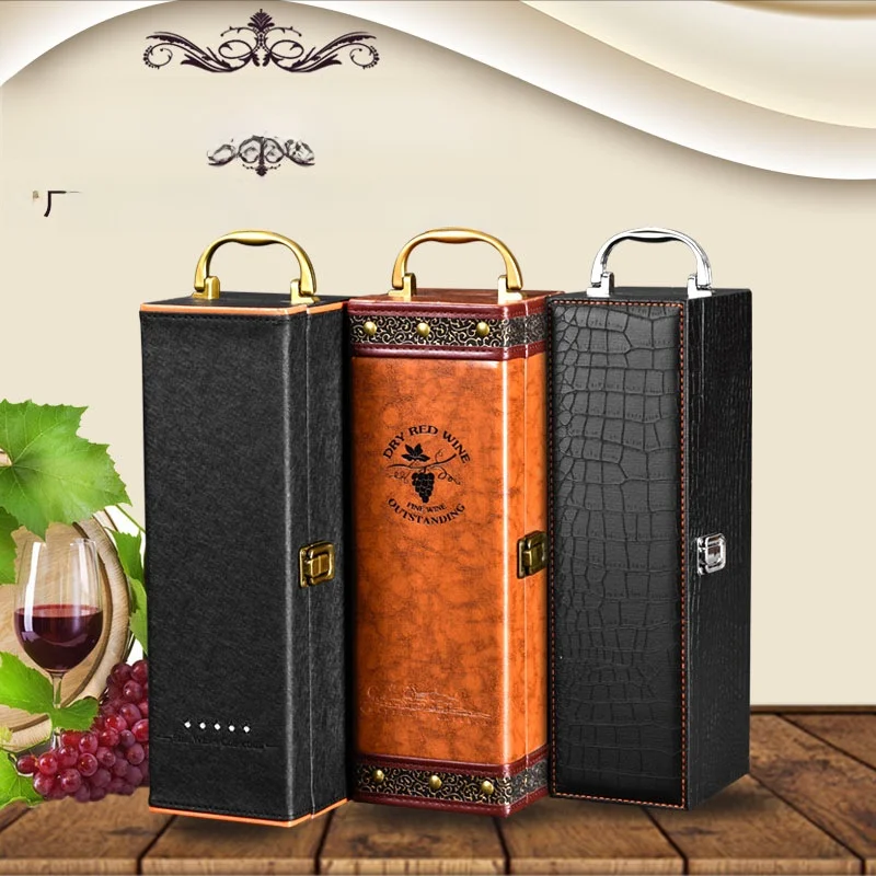 Einzelne Flasche Rotwein Box Klassische Universal Geschenk Box Wein Verpackung Fall Extra Breite Rot Und Weiß Wein Klassische Holz Fall
