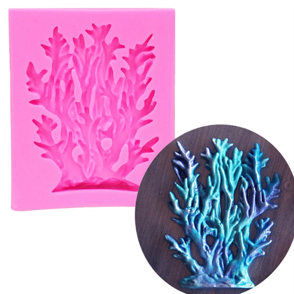 

Силиконовые формы для кораллов с морскими водорослями, инструменты для украшения торта, форма для выпечки, форма для конфет, десерта, шоколадной помадки (розовый)