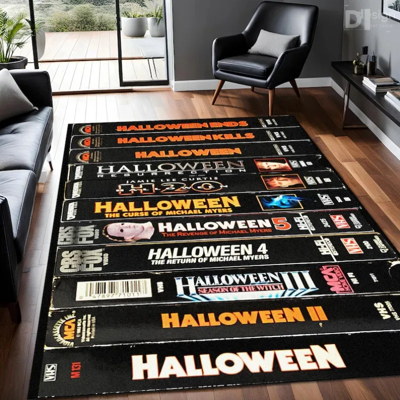 Horror Movie Carpet for Living Room Bedroom Retro Movies Halloween Movie Series Rug Movie Room Decor Non Slip Popular Gift Rug