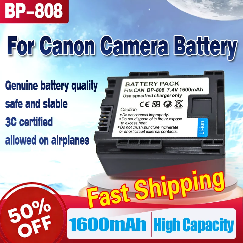 High-Quality BP-808 BP-819 Battery Charger for Canon FS406, HF200, FS46, FS305, FS36, M300