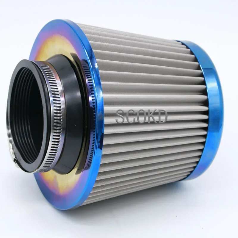 Automotive modification of mushroom head air filter with large flow rate intake mushroom head air filter 76mm universal diameter