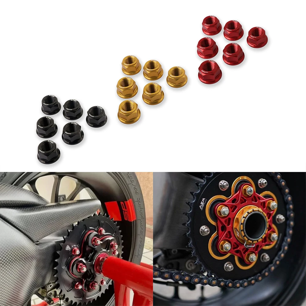 

Fits for Ducati V4 MULTISTRADA 1260 Pikes Peak 1200 GT Touring 2010-2024 6pcs Motorcycle Rear Sprocket Flange Cover Fixed Nut