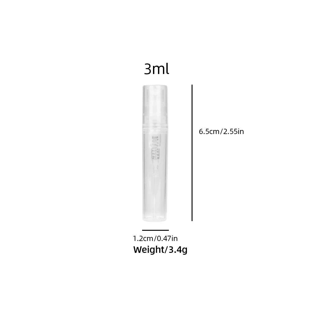 Trial pack 10/piece 3ml plastic bayonet perfume bottle lightweight mini spray bottle perfume makeup moisturizing bottle